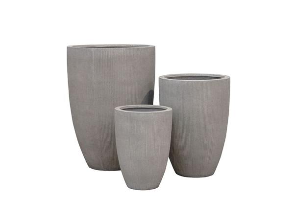 Ficonstone Vertical Stripe Tall Round Pot Set